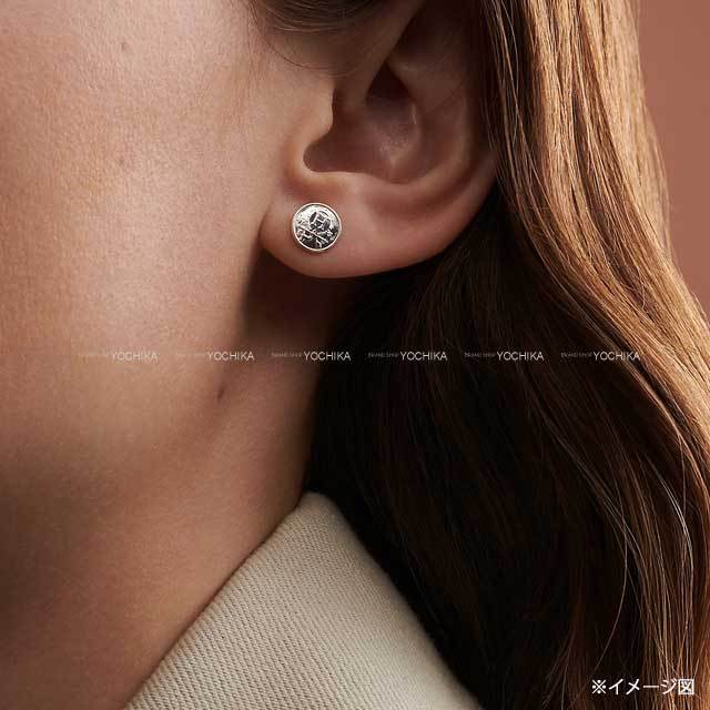 2020年春夏 HERMES エルメス ピアス ロゴ エクスリブリス TPM シルバー  