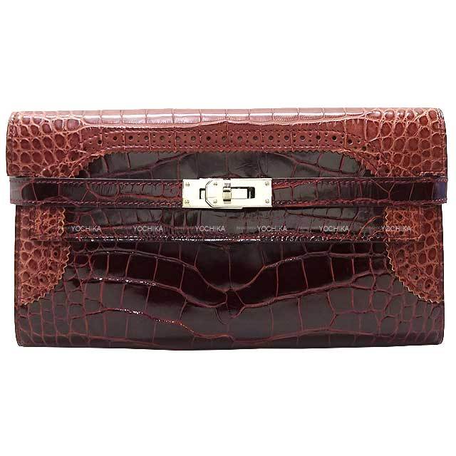 HERMES エルメス 長財布 ケリーウォレット ギリーズ ルージュアッシュ  