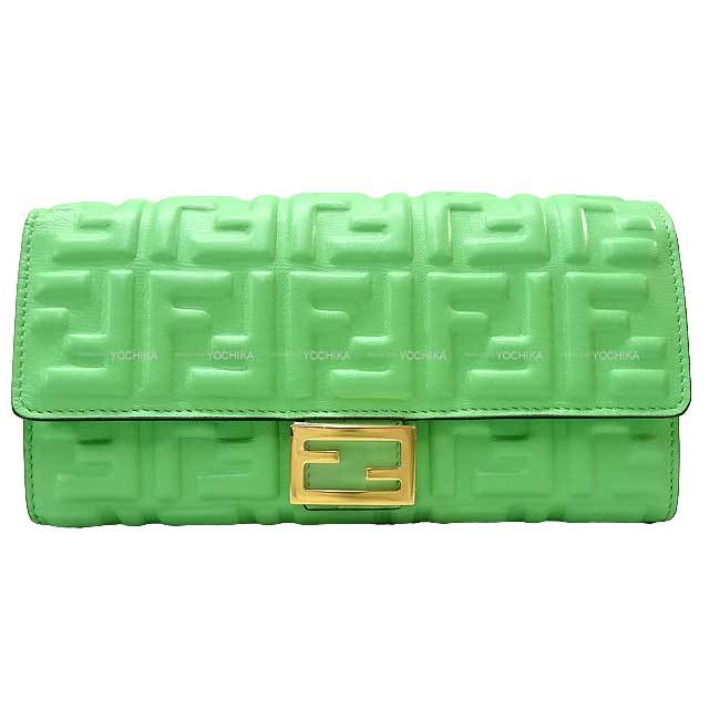 FENDI フェンディ 長財布 バゲット コンチネンタル ペリドット ナッパ 