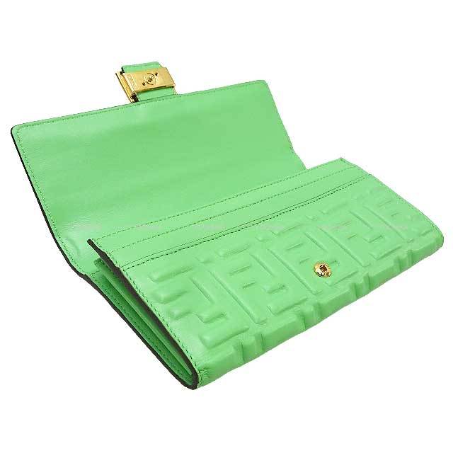 FENDI フェンディ 長財布 バゲット コンチネンタル ペリドット ナッパ 