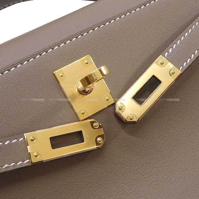 【新品未使用】 HERMES ケリーベルト エトゥープ ゴールド　B刻印 人気!未使用品◎HERMÉSエルメス ベルト/ケリー/エトゥープ