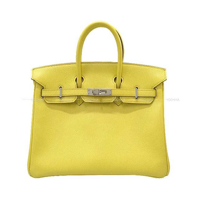 HERMES エルメス ハンドバッグ バーキン25 スフレ エプソン シルバー