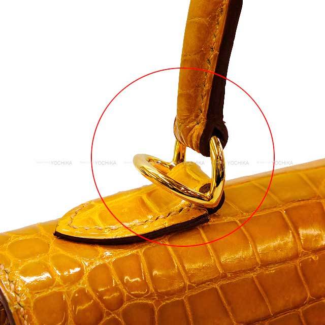 HERMES エルメス ショルダーバッグ ケリー25 外縫い サフラン