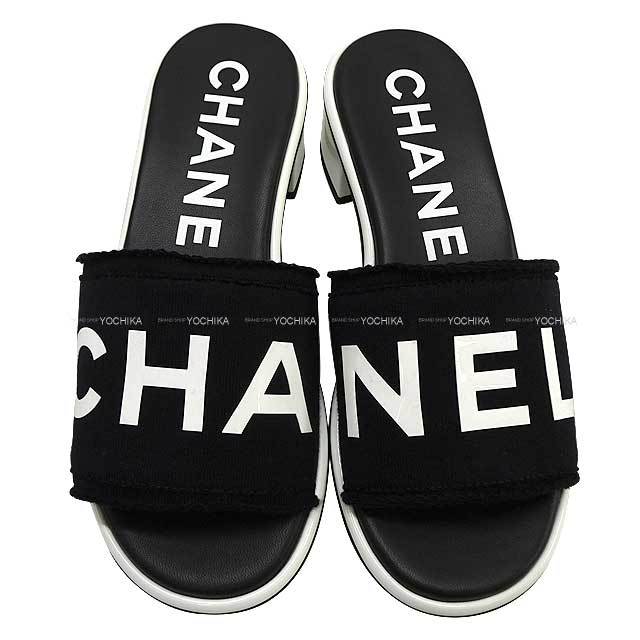 2024年 クルーズ 新作 CHANEL シャネル サンダル ロゴ 黒 (ブラック  