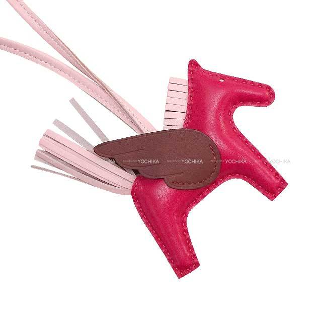 HERMES エルメス バッグチャーム ロデオ ペガサス PM フランボワーズ 