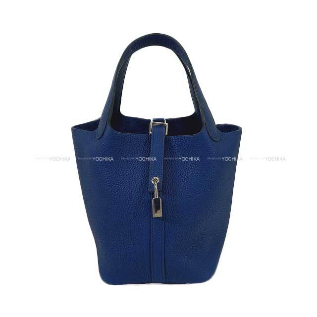 HERMES エルメス ハンドバッグ ピコタンロック 18 PM ブルー