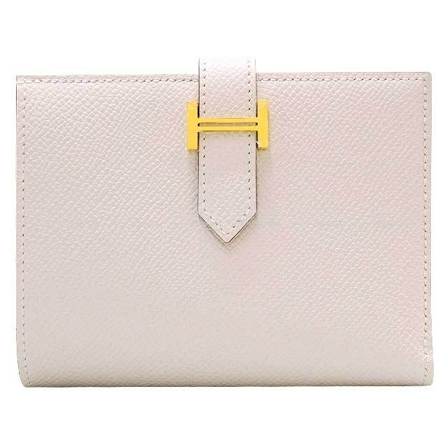 HERMES エルメス ベアンコンパクト 黒 ブラック シルバー金具 二