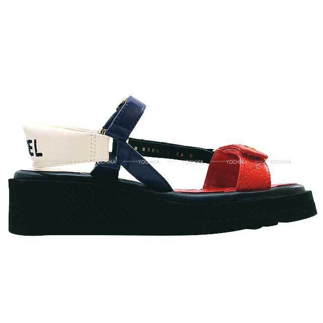 CHANEL シャネル サンダル スポーツ ロゴ＆ココマーク マトラッセ 赤  