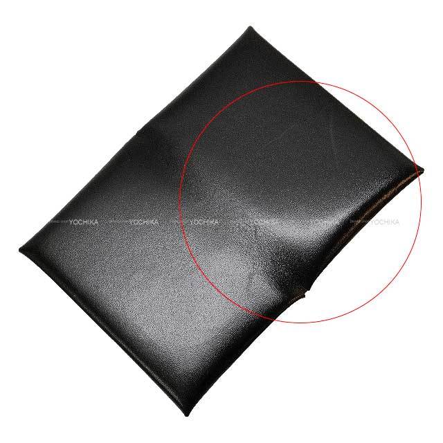 HERMES エルメス カードケース カルヴィ 黒 (ブラック) ボックスカーフ  