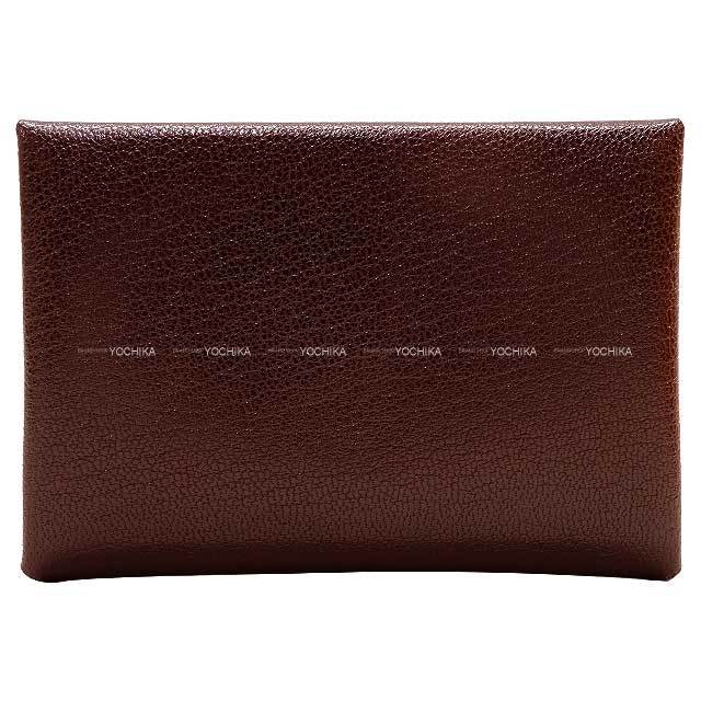 HERMES エルメス カードケース カルヴィ デュオ ルージュセリエ 