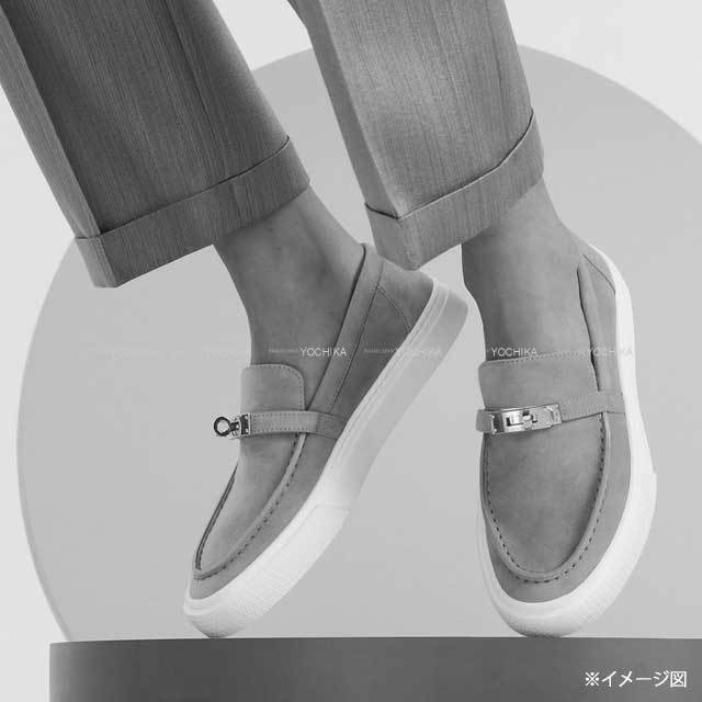 入荷なう HERMES エルメス スニーカー ゲーム #38.5 ベージュサーブル 靴