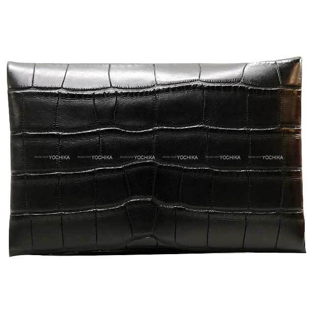 HERMES エルメス カードケース カルヴィ 黒 (ブラック) アリゲーター 