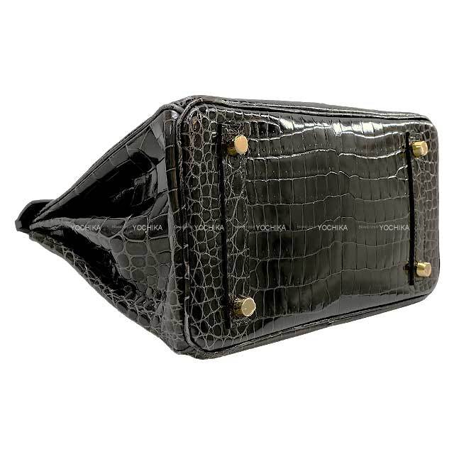 HERMES エルメス ハンドバッグ バーキン25 グラファイト クロコダイル