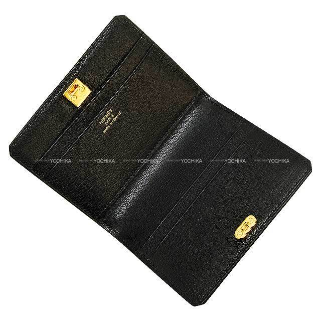 HERMES エルメス カードケース メドール 黒 (ブラック) シェーブル 