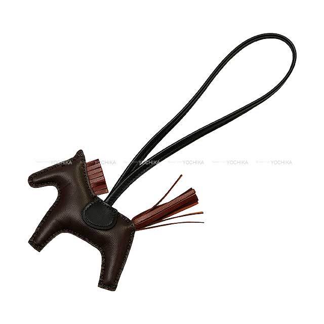 HERMES エルメス バッグチャーム ロデオ PM ルージュセリエ/黒