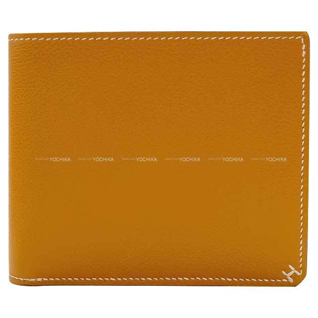 HERMES エルメス 二つ折り財布 Hセリエ コンパクト バイアスH トフィー 