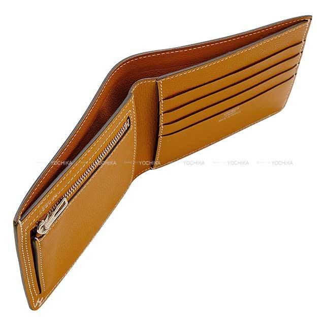 HERMES エルメス 二つ折り財布 Hセリエ コンパクト バイアスH トフィー  