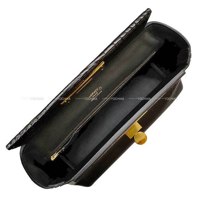 極美品エルメス◆HERMES◆リヴァルミニ◆ゴールド金具 ◆ブラック◆高島屋購入 HERMES エルメス ポシェットケリー ブラック ゴールド金具