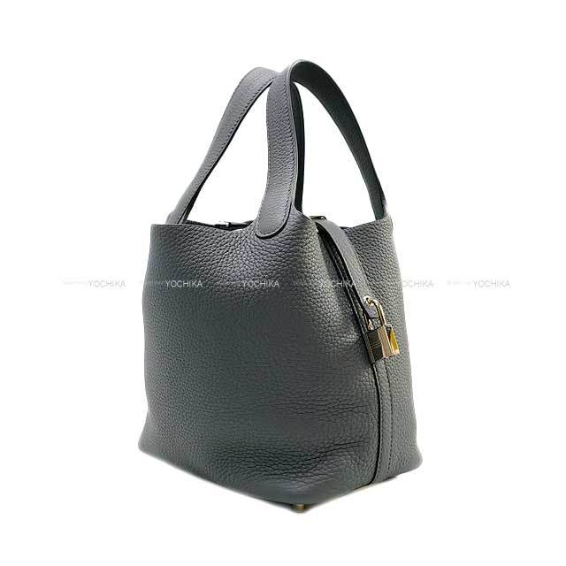 HERMES エルメス ハンドバッグ ピコタンロック 18 PM グリ