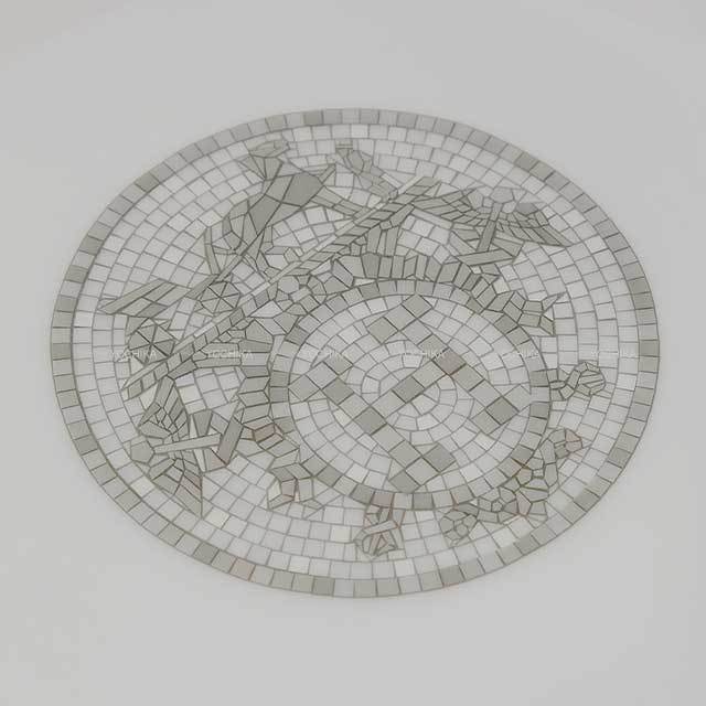 HERMES エルメス 皿 シリアルプレート モザイク24 17cm プラチナ 