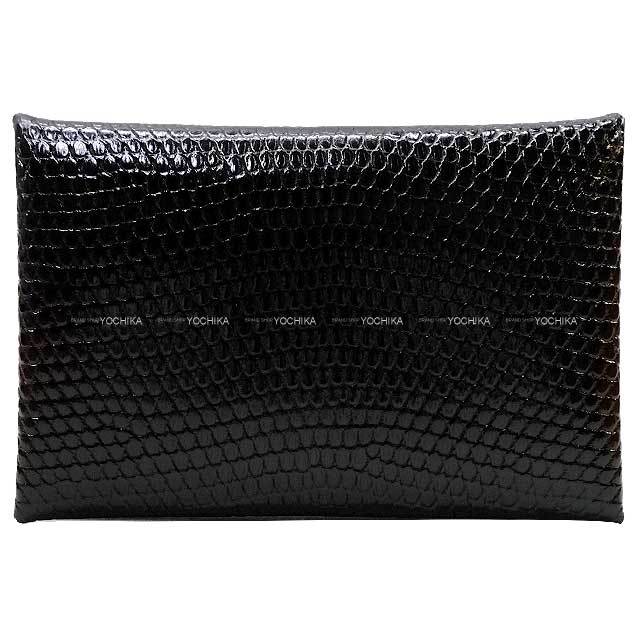 HERMES エルメス カードケース カルヴィ 黒 (ブラック) リザード 