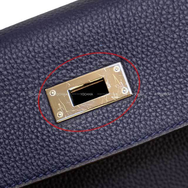 HERMES エルメス ショルダーバッグ ケリー28 内縫い ブルーニュイ トゴ  