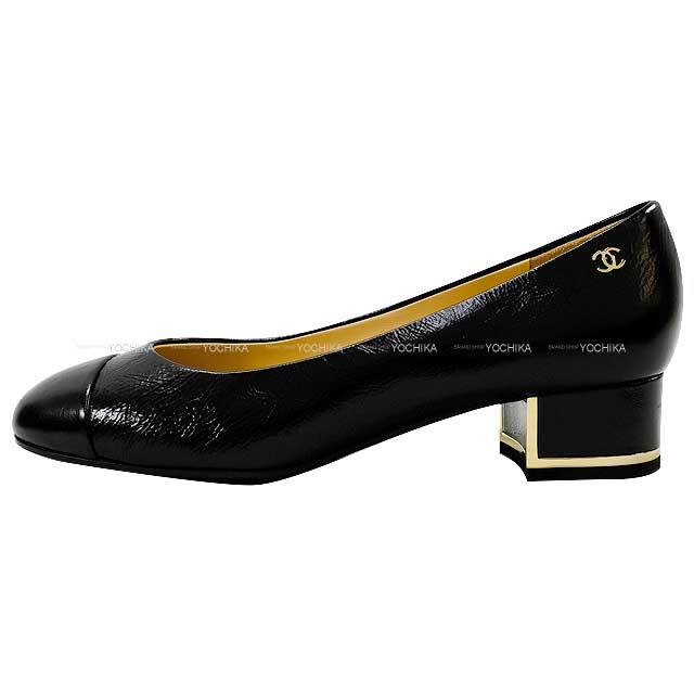 2017年 CHANEL シャネル パンプス ココマーク レザー ヒール 黒 