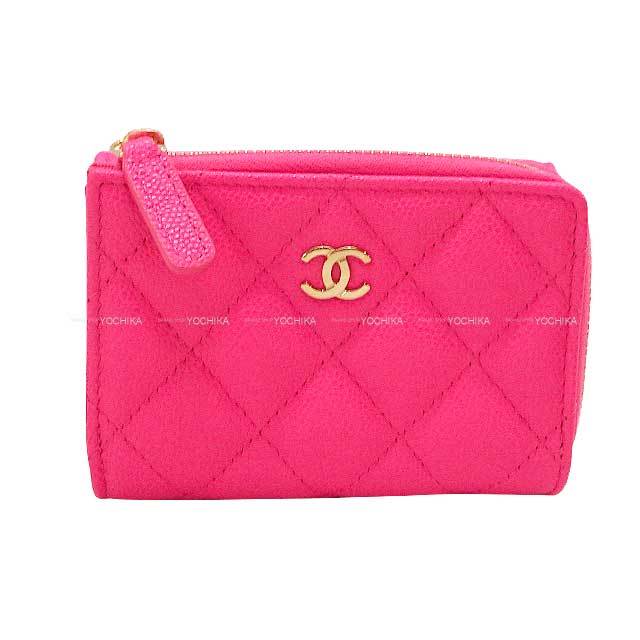 CHANEL シャネル 三つ折り財布 タイムレス クラシック ピンク グレ 