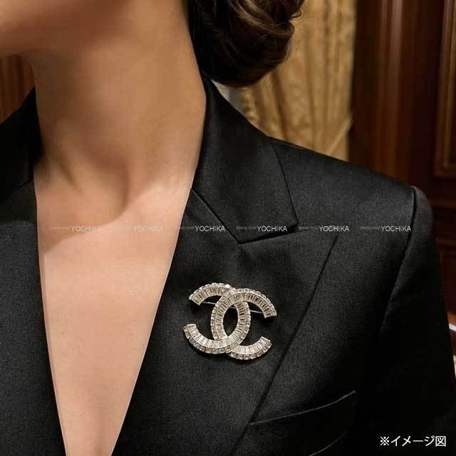 CHANEL シャネル ブローチ ココマーク スクエア ストラス ライン 