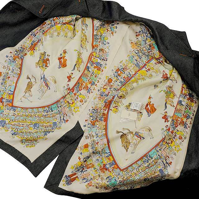 美品✨HERMES Cirque Molier クロップデニム シルク リネン HERMES エルメス CIRQUE MOLIER クロップド デニムパンツ リネン