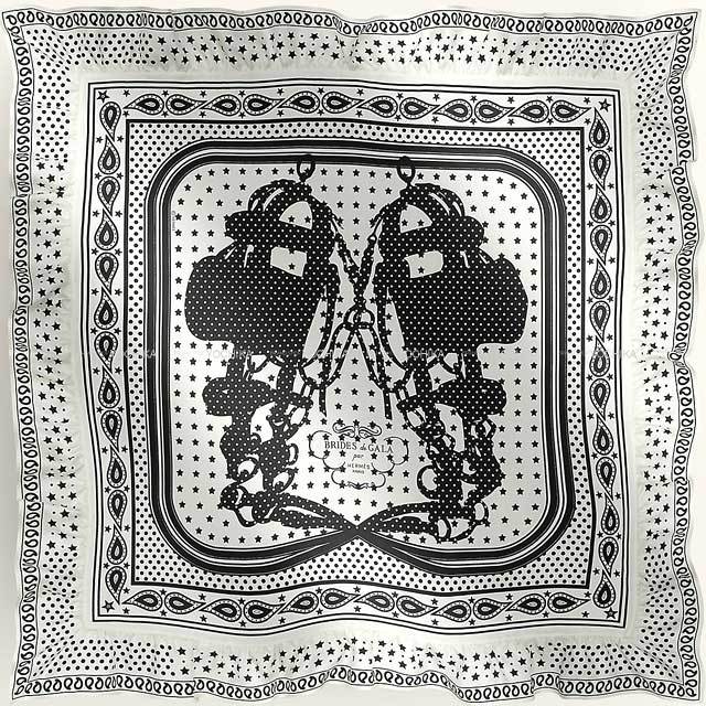 HERMES エルメス スカーフ カレ70 フリル ブリッド ドゥ ガラ バンダナ 