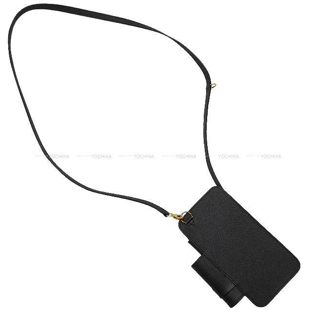 多機能で実用的！ ショルダー付き スマホケース HERMES ブラック 新品未使用 HERMES エルメス エルメスウェイ 携帯ケース