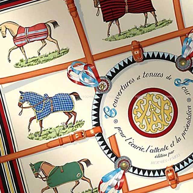 エルメス スカーフ カレ90 シルク100% 馬具柄 馬の礼装 GRANDE TENUE  