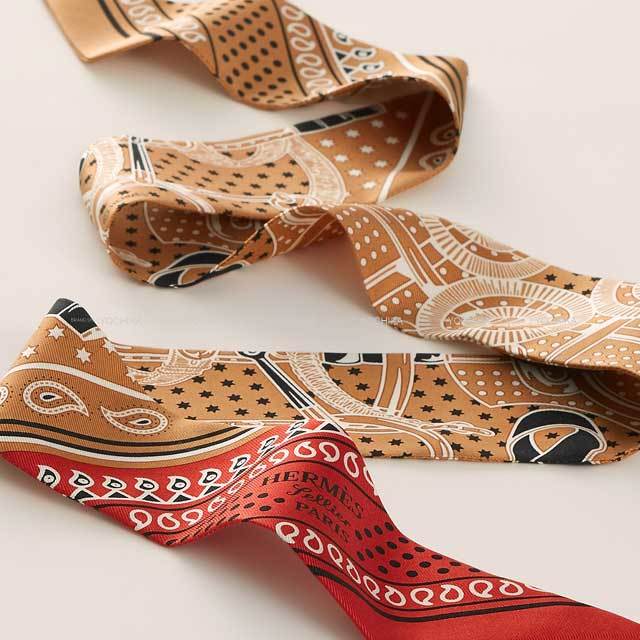 HERMES エルメス スカーフ ツイリー エプロンドール バンダナ ベージュ  