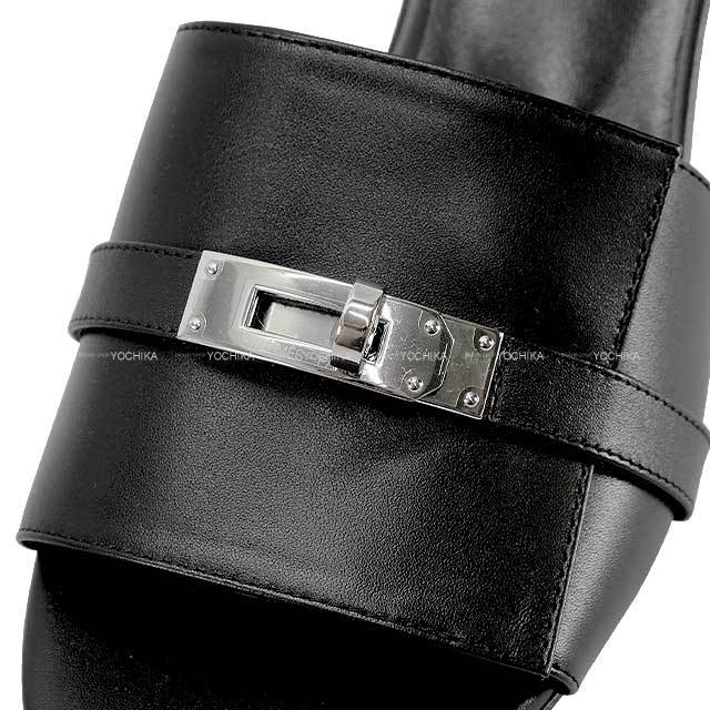 エルメス　ジジサンダル　ブラック HERMES エルメス サンダル ジジ50 #37.5 黒 (ブラック) カーフ