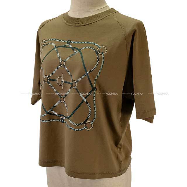 ✨️極美品✨️HERMES エルメス Tシャツ 半袖 Lサイズ カーキ ✨️極美品✨️HERMES エルメス Tシャツ 半袖 Lサイズ カーキ