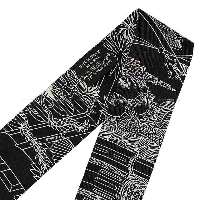 2019年 秋冬 HERMES エルメス スカーフ ツイリー アニマポリス 黒  