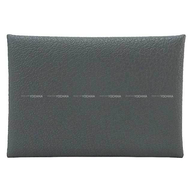 HERMES エルメス カードケース カルヴィ デュオ ヴェルソ グリ