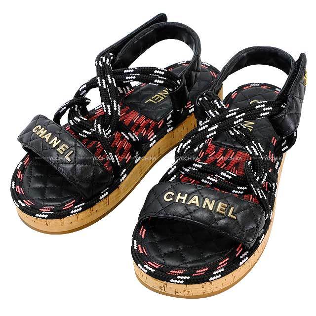 CHANEL シャネル サンダル ロゴ ストラップコード マトラッセ スポーツ  