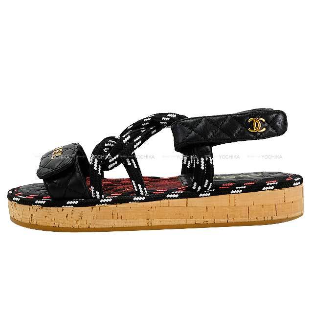 CHANEL シャネル サンダル ロゴ ストラップコード マトラッセ スポーツ 