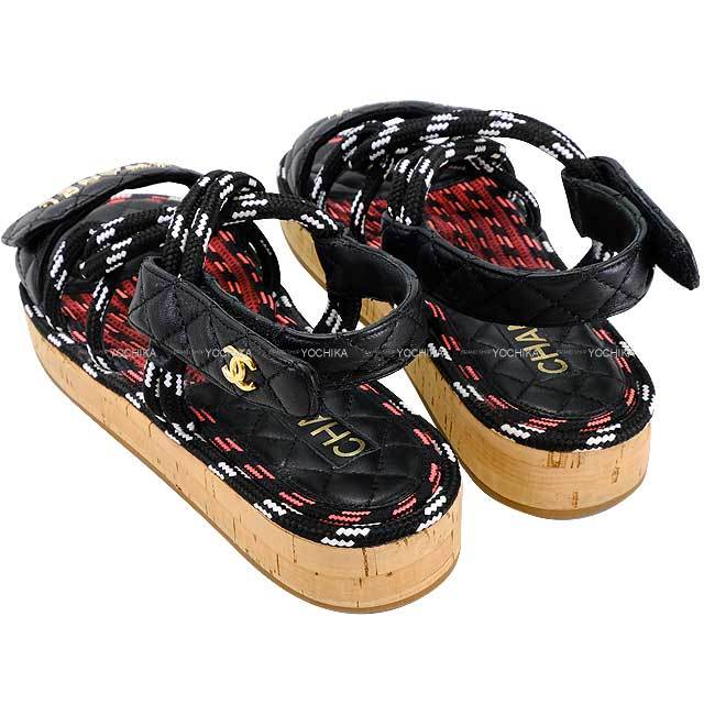 CHANEL シャネル サンダル ロゴ ストラップコード マトラッセ スポーツ  