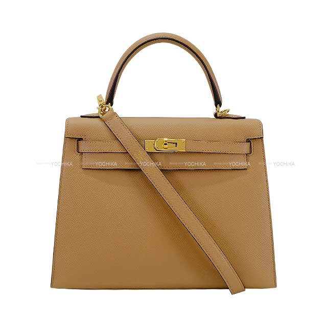 HERMES エルメス ショルダーバッグ ケリー25 外縫い チャイ エプソン