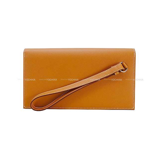 HERMES コインケース ゴールド レザー製 エルメス(HERMES)エルメス ジップ&ゴー ゴールド コインケース