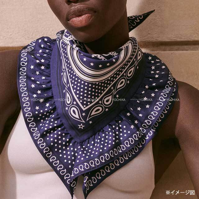 HERMES エルメス スカーフ カレ70 フリル ブリッドドゥガラ バンダナ  