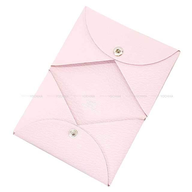 HERMES エルメス カードケース カルヴィ ローズダーリン シェーブル