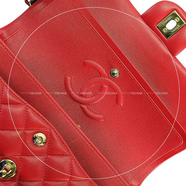 CHANEL シャネル ショルダーバッグ  チェーンウォレット  ラムスキン  レッド   シルバー金具  プッシュロック　カメリア  ブランド【中古】【送料無料】 CHANEL シャネル ショルダーバッグ マトラッセ 23 Wフラップ チェーン