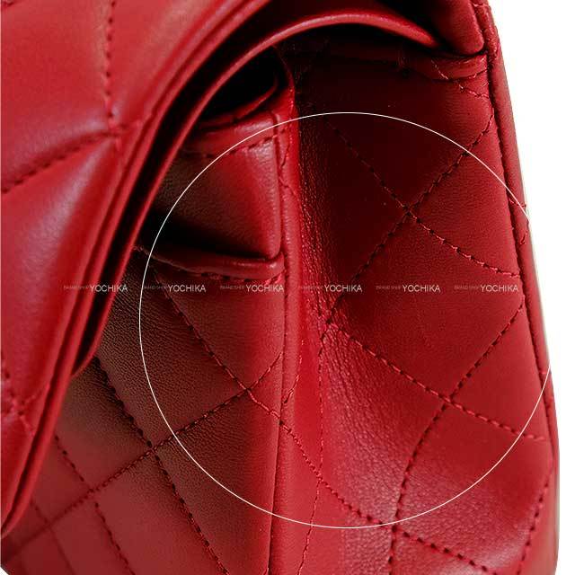 CHANEL シャネル ショルダーバッグ  チェーンウォレット  ラムスキン  レッド   シルバー金具  プッシュロック　カメリア  ブランド【中古】【送料無料】 CHANEL（シャネル） マトラッセ ココマーク プッシュロック チェーン