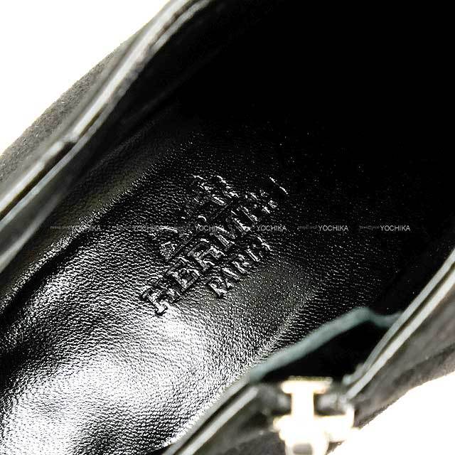 エルメス HERMES 黒レザースタッズブーティ 日本未入荷! 【エルメス】 デュオ ブーツ ニット 2色 黒 ブルー