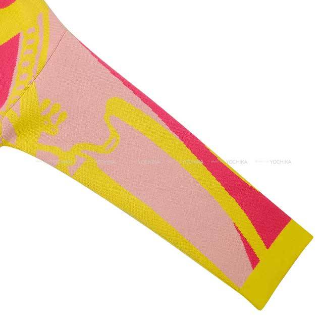 極美品✨ HERMES カシミヤ100% ロングカーディガン Hロゴ イエロー 2024年 春夏 HERMES エルメス カーディガン ロング カーディガン