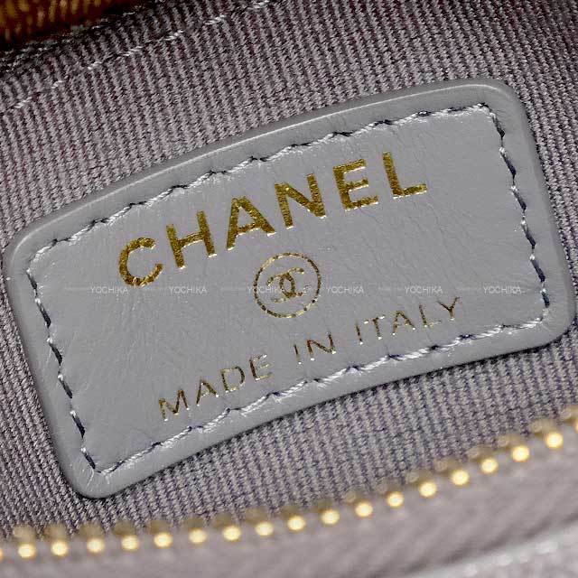 CHANEL シャネル カードケース マトラッセ ココマーク グレー 